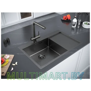 Кухонная мойка Paulmark Atlan PM217851-GML (вороненая сталь) картинка 3